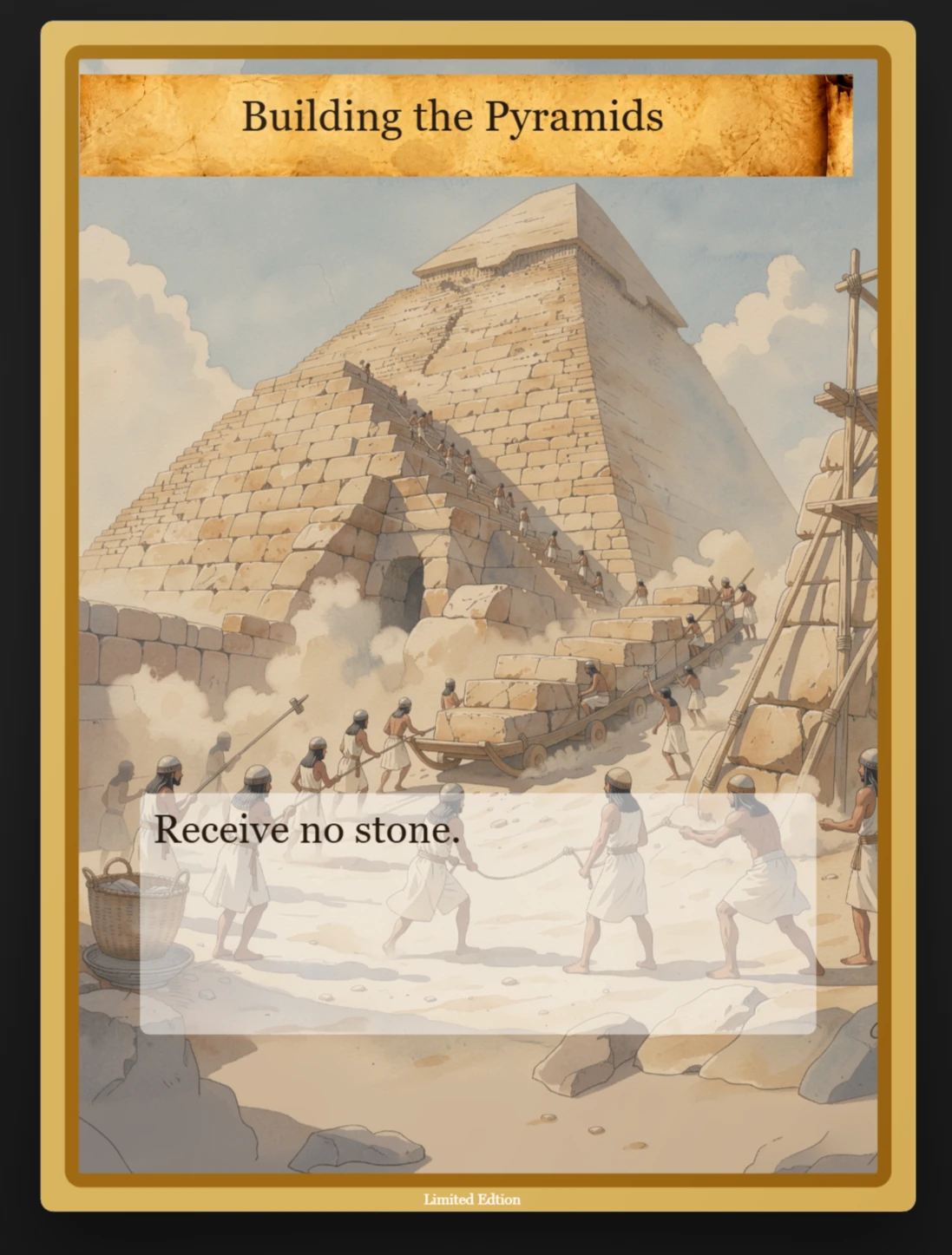 Building the pyramids card