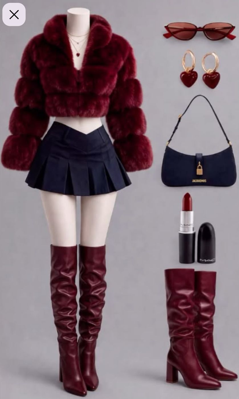 Burgundy outfit reference